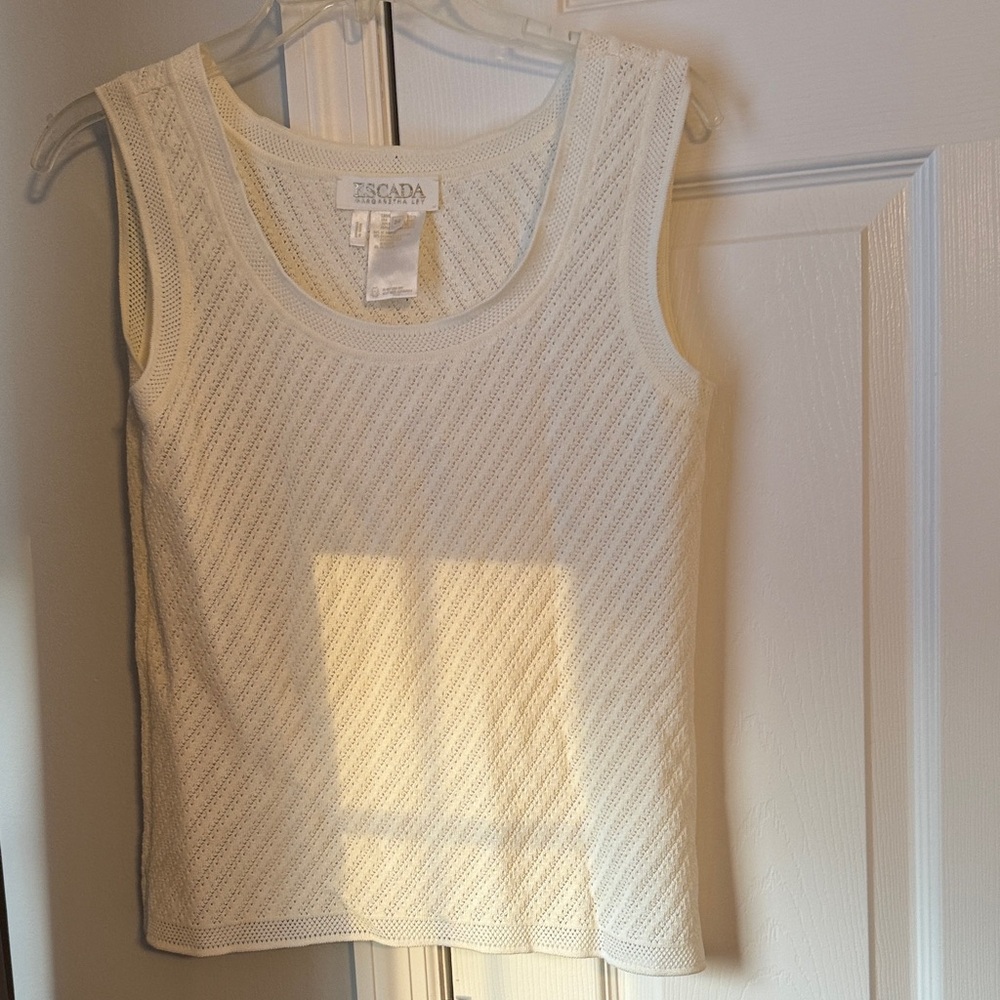 Escada Ivory Textured Tank Top